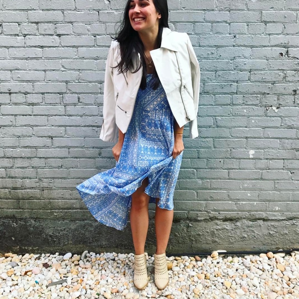 NWT A. calin Blue & White Tempe Maxi Dress